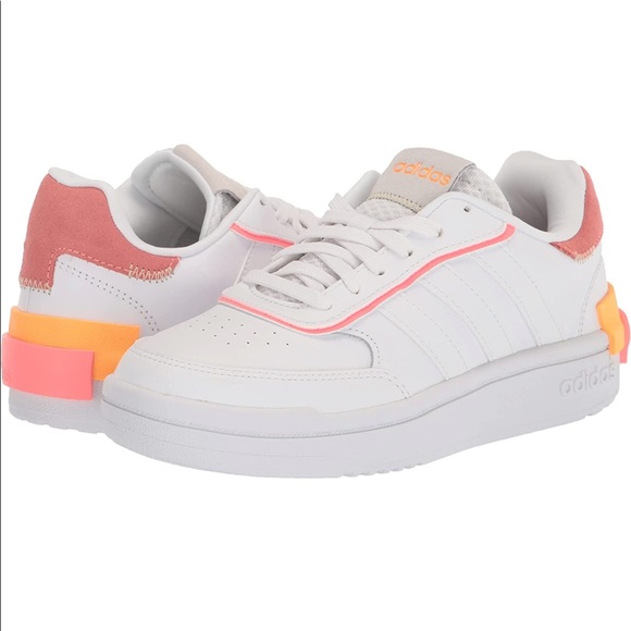 adidas Women's Postmove Basketball Shoe, White/White/Acid Red, 11 - Picture 7 of 14